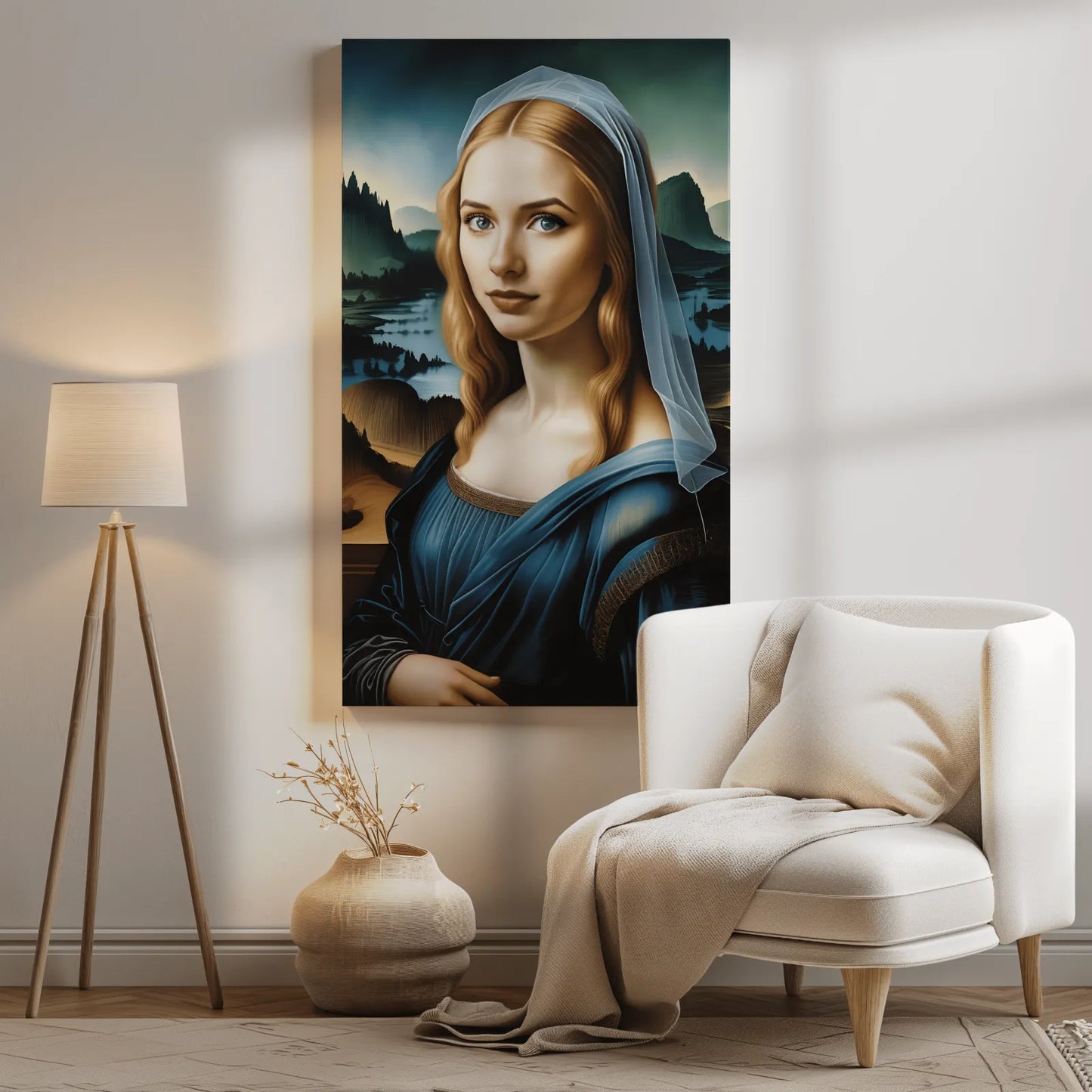 Portret inspirowany Mona Lisą w produkcie Dama w stylu da Vinci