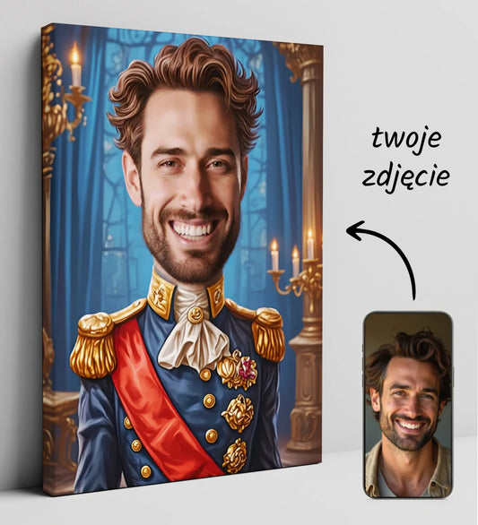 Karykatura historyczna na płótnie - unikalny prezent personalizowany