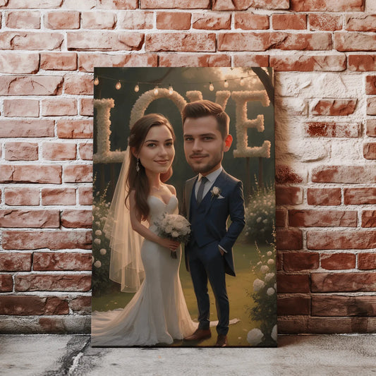 Karykatura na ślub na płótnie, unikalna pamiątka dla pary młodej