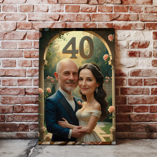 Portret z okazji 40-lecia małżeństwa na produkt Karykatura Rocznicowa