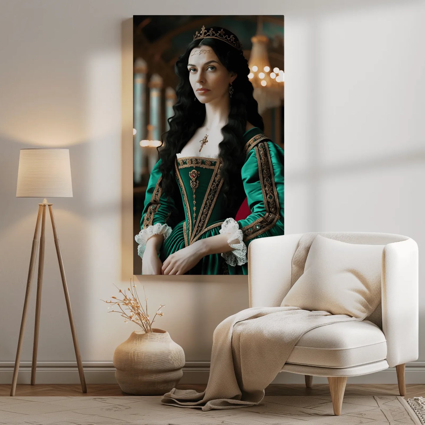 Portret w ramie kobiety w renesansowym stroju, produkt Renesansowa Dama