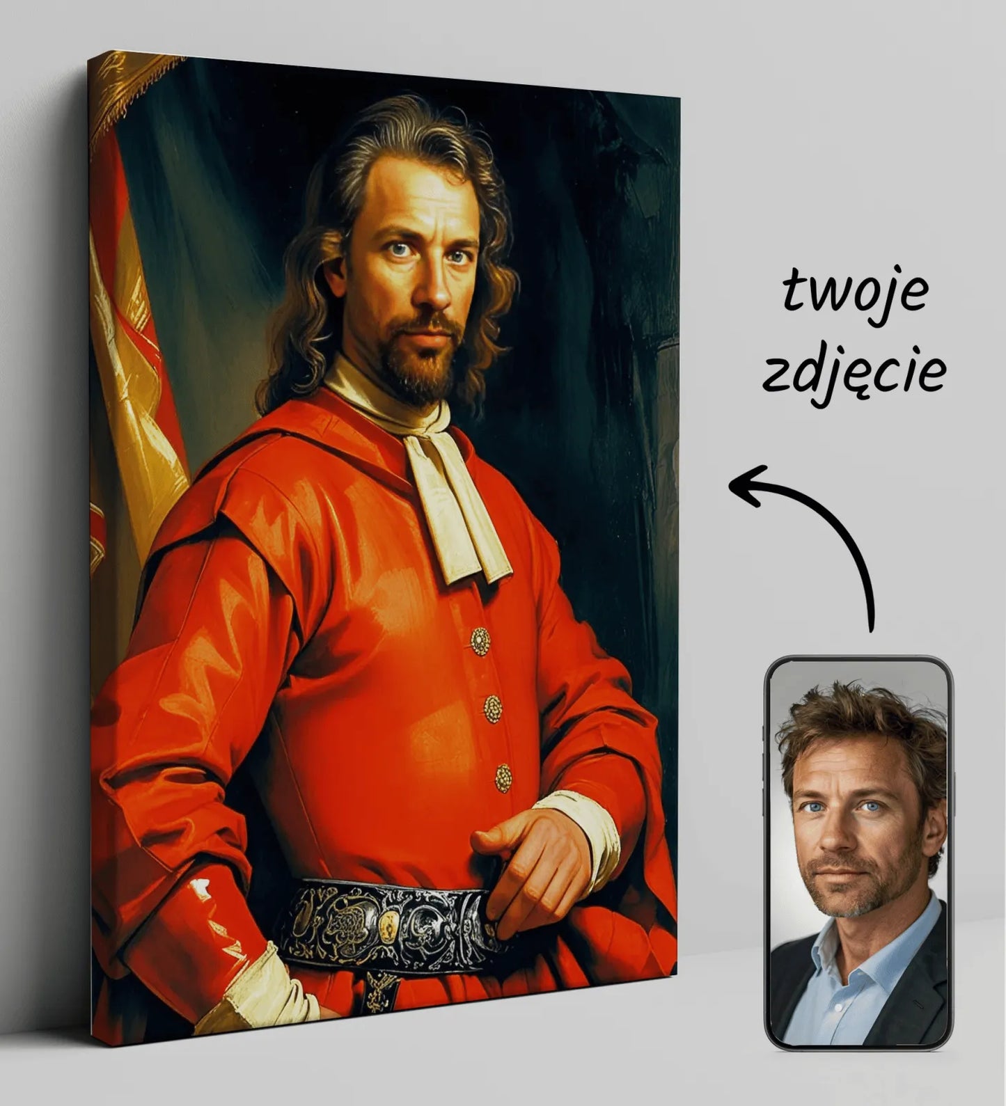 Personalizowany portret w stylu renesansu Sarmacki portret polskiego szlachcica