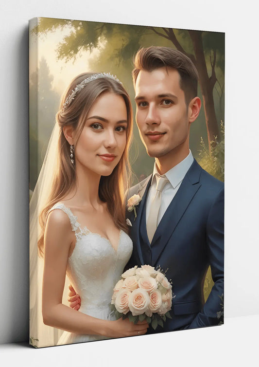 Portret ślubny ze zdjęcia