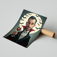 Karykatura ze zdjęcia – Wampir z kieliszkiem