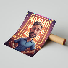 Karykatura ze zdjęcia – gracz kasynowy