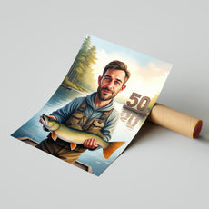 Rybak z Trofeum – Portret nad Jeziorem z Cyfrą