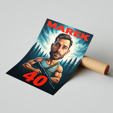 Portret karykatura Rambo ze zdjęcia