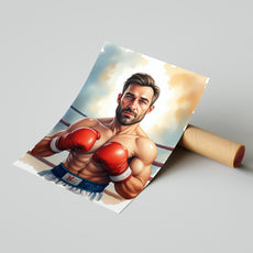 Portret Boksera – Realistyczna Karykatura w Ringu