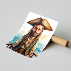 Karykatura Pirata – Personalizowany Portret z Twoją Twarzą