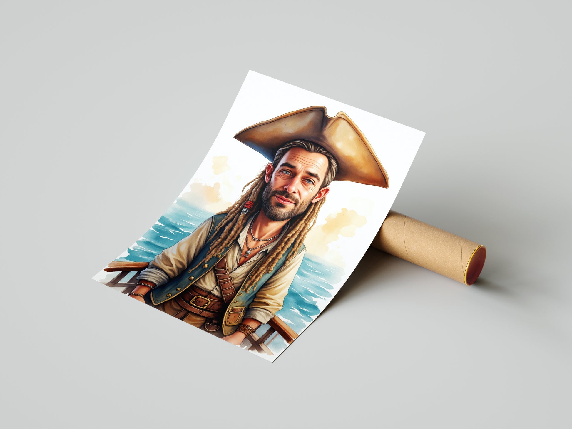 Karykatura Pirata – Personalizowany Portret z Twoją Twarzą