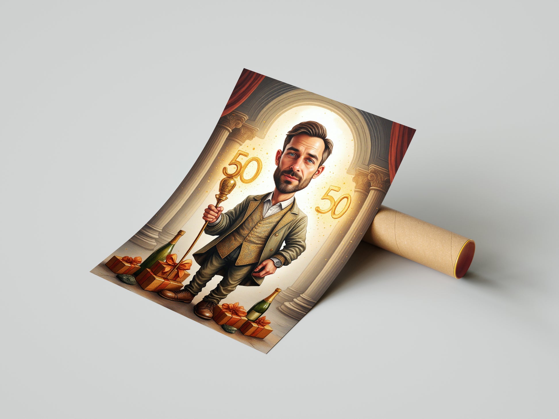 Gentleman w Pałacowej Scenie z Prezentami