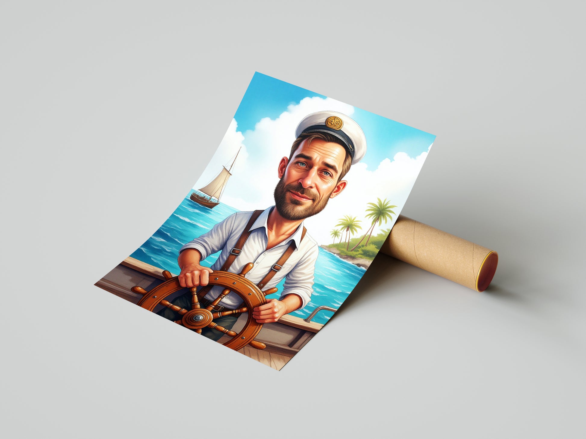 Karykatura marynarza ze zdjęcia