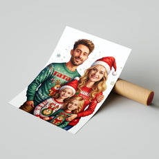 Świąteczny portret rodzinny – personalizowany obraz z imionami