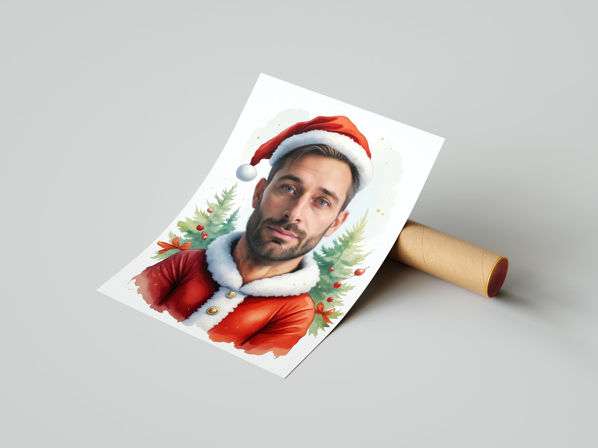 Portret mężczyzny jako Mikołaj - prezent na święta