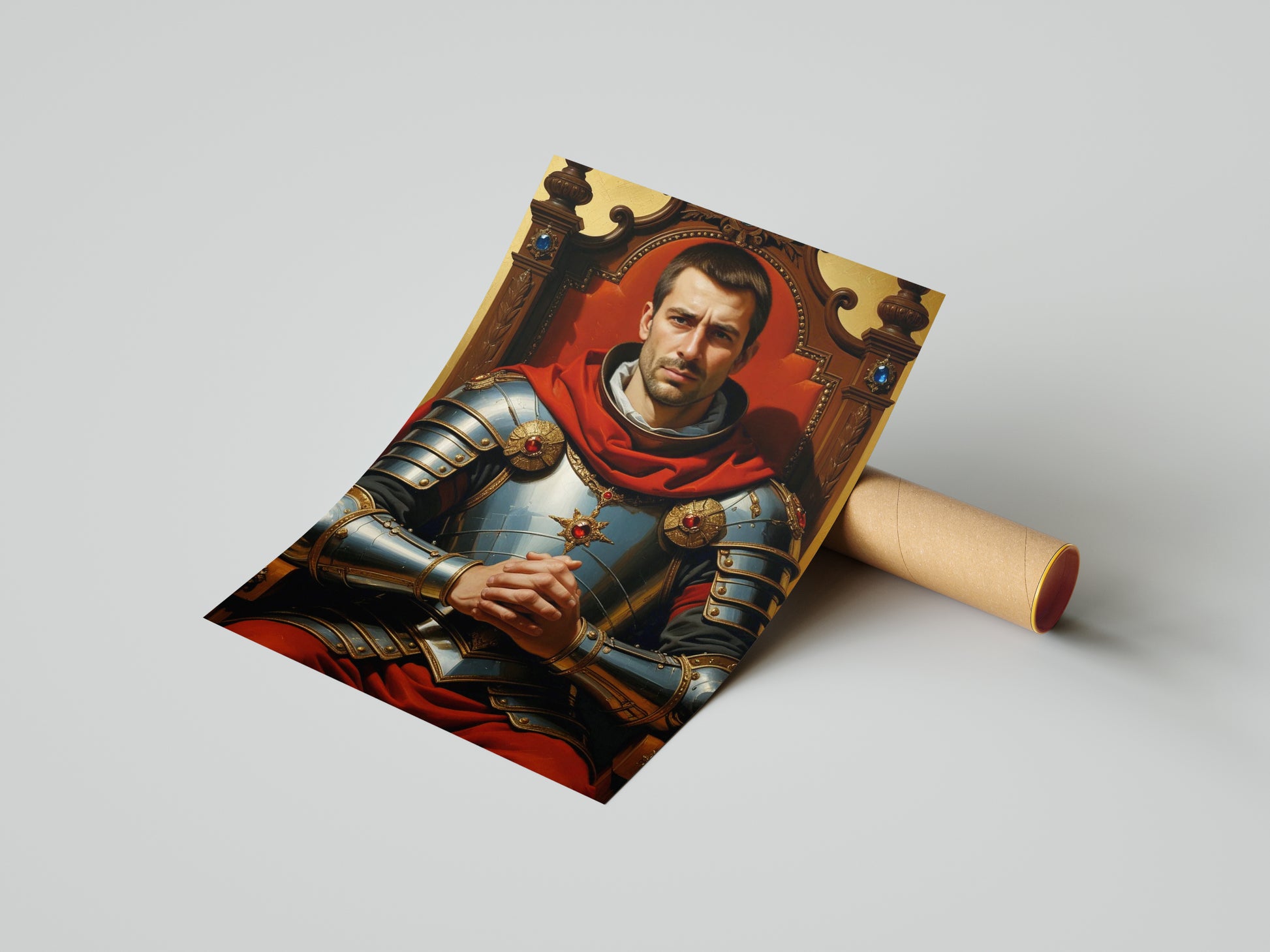 Portret rycerza w zbroi – królewski portret personalizowany