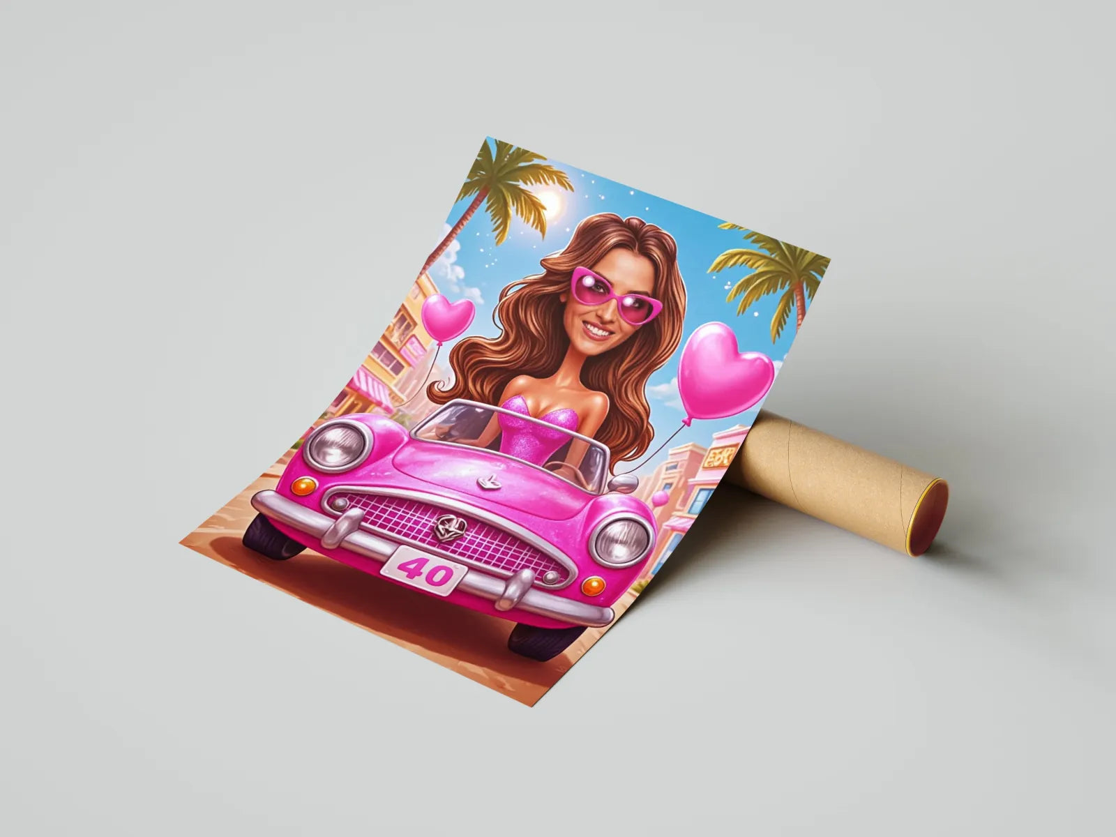 Kultowa kreskówkowa 40. urodzinowa tablica dla kobiety w stylu Barbie