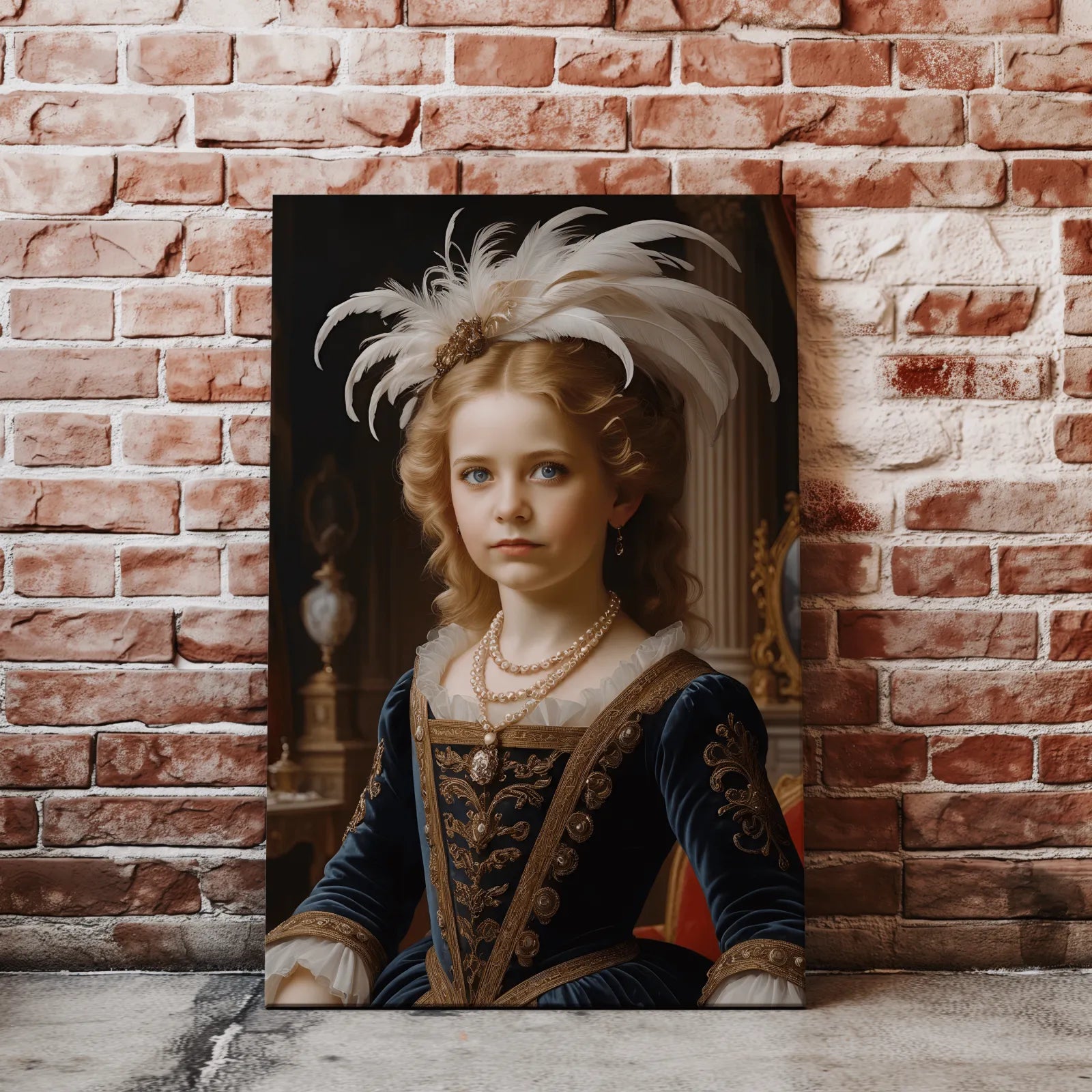 Portret młodej dziewczynki w historycznym stroju z Barokowa Arystokratka