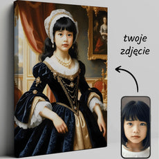 Custom portrait canvas of Barokowa Arystokratka - portret dziewczynki