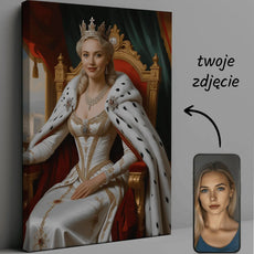 Portret królowej na płótnie w produkcie Baronowa - Królewski portret