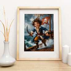 Framed portret chłopca pirata jako prezent urodzinowy dla dziecka