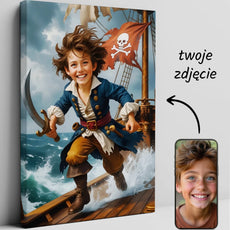Personalizowany portret pirata na płótnie dla dziecka na urodziny