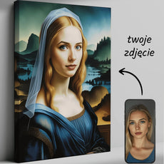 Portret na płótnie w stylu Mona Lisy - Dama w stylu da Vinci