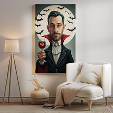 Karykatura ze zdjęcia – Wampir z kieliszkiem