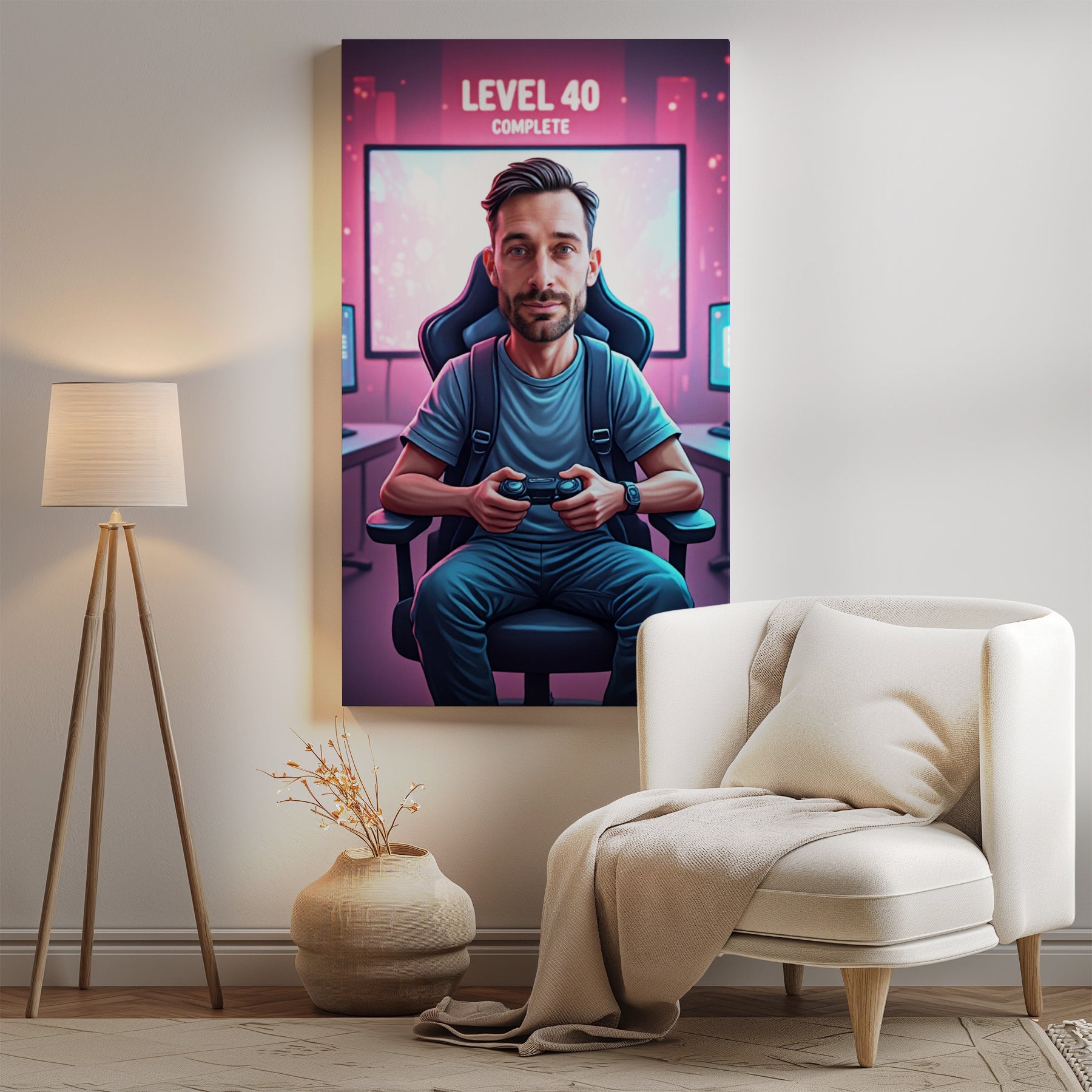 Karykatura ze zdjęcia – gracz Level 40 lub inny