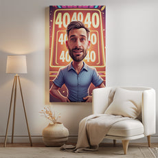 Karykatura ze zdjęcia – gracz kasynowy