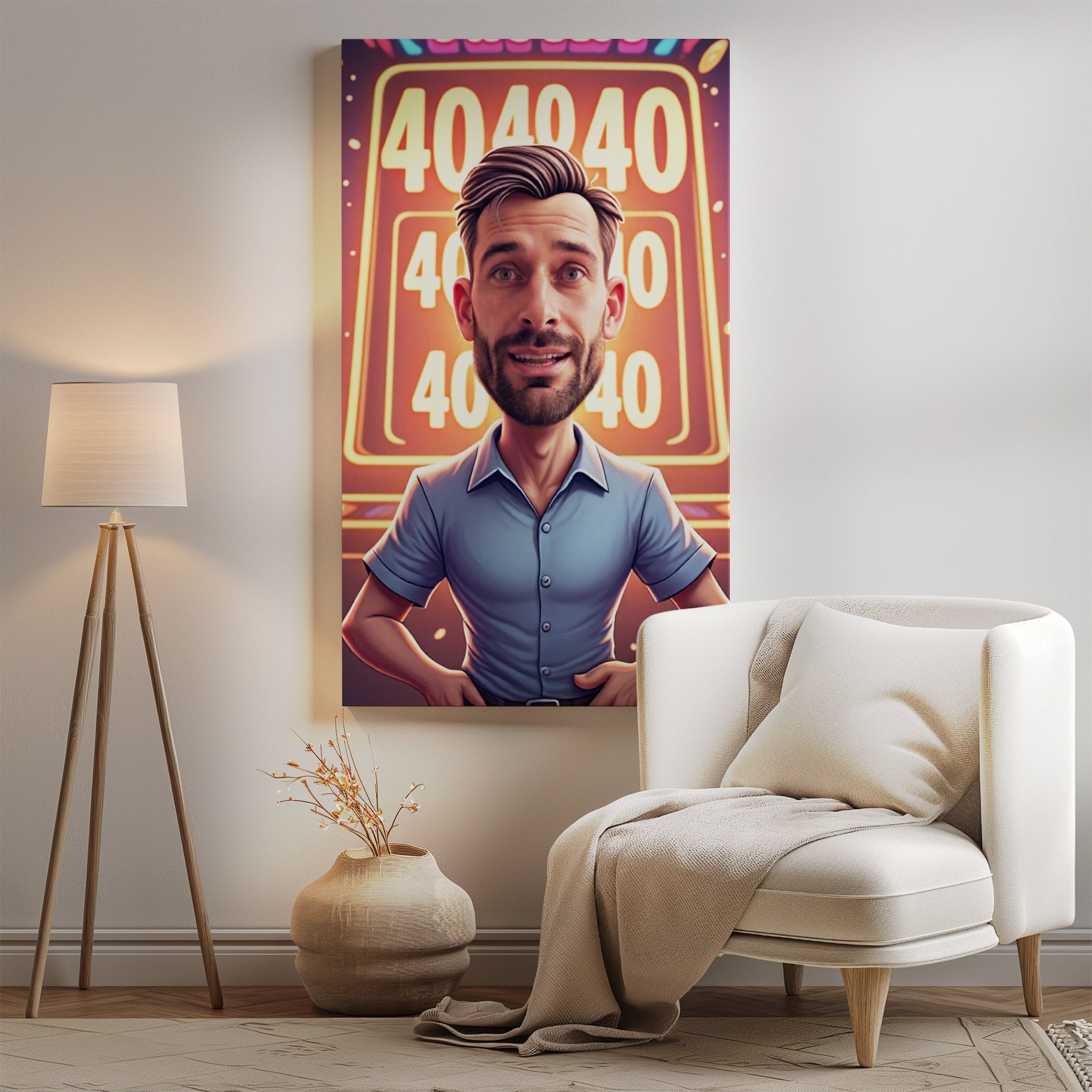 Karykatura ze zdjęcia – gracz kasynowy