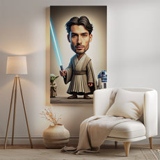 Pomysł na prezent dla fana Star Wars – karykatura Jedi