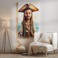 Karykatura Pirata – Personalizowany Portret z Twoją Twarzą