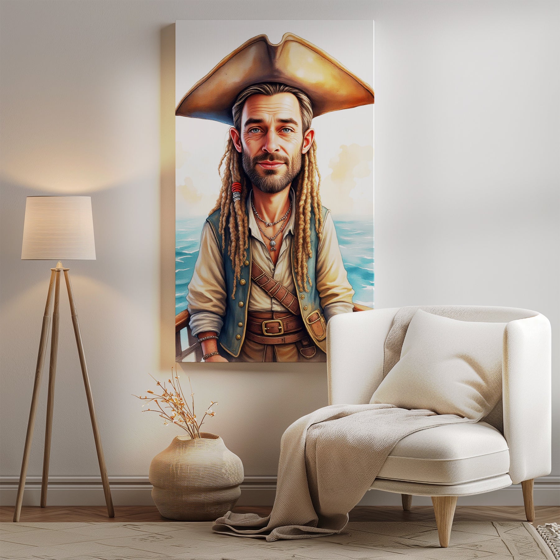 Karykatura Pirata – Personalizowany Portret z Twoją Twarzą