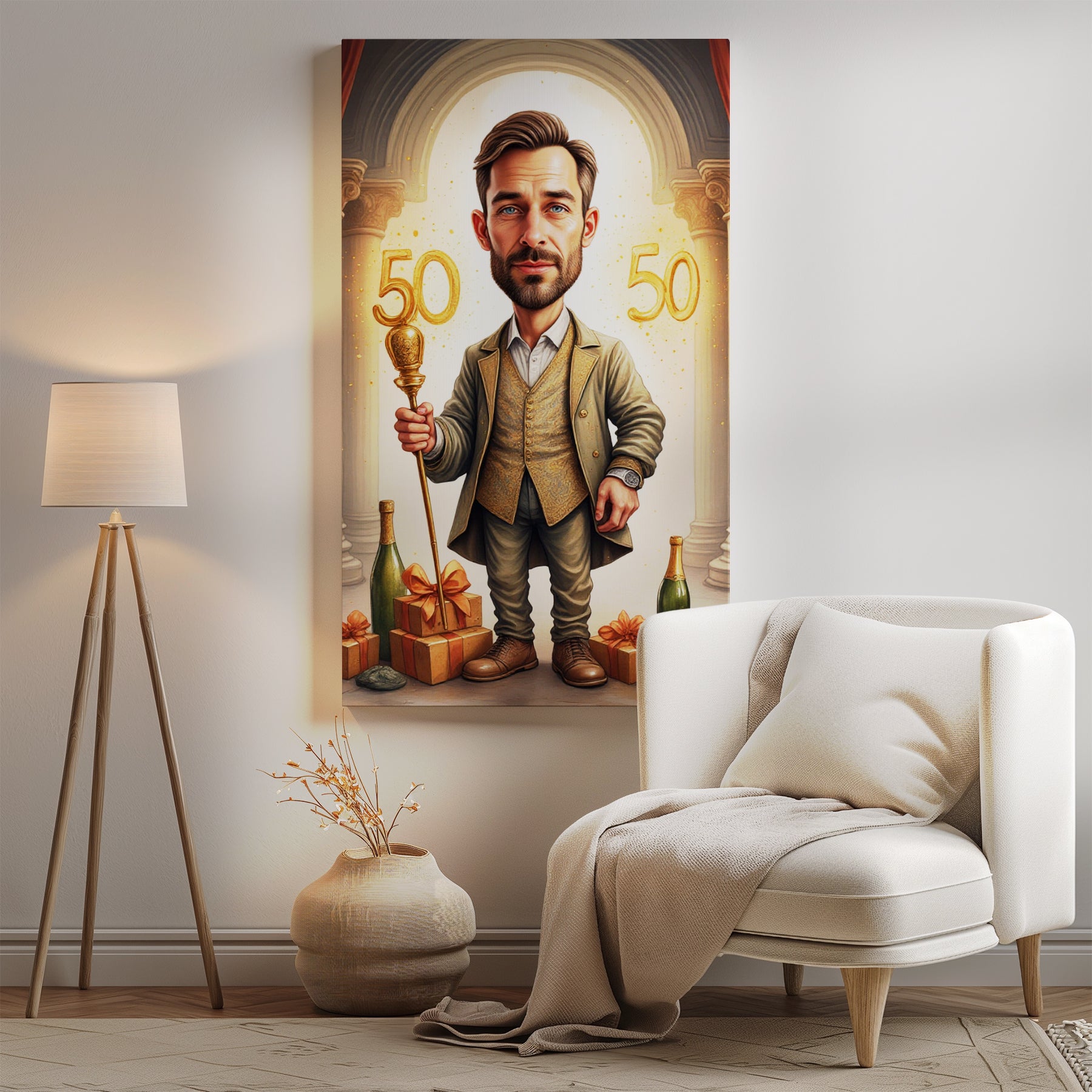 Gentleman w Pałacowej Scenie z Prezentami