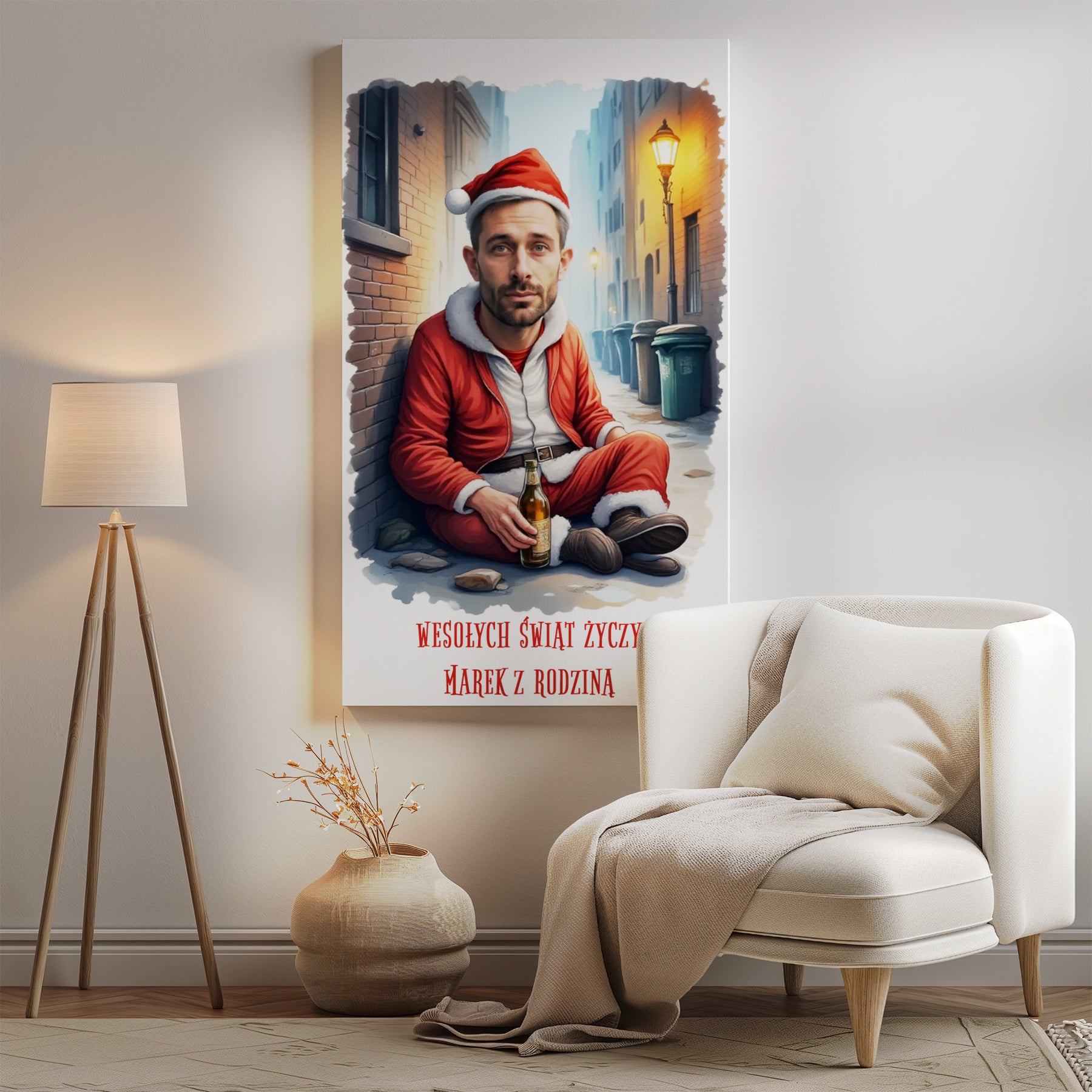 Śmieszny prezent na święta z życzeniami