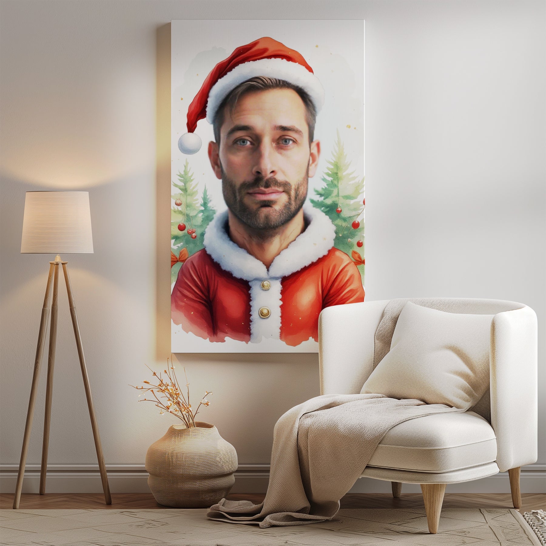 Portret mężczyzny jako Mikołaj - prezent na święta