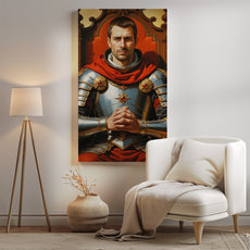 Portret rycerza w zbroi – królewski portret personalizowany