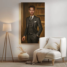 Portret eleganckiego mężczyzny w garniturze na urodziny