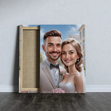 Elegancki portret Pary Młodej na płótnie idealny na prezent w dniu ślubu