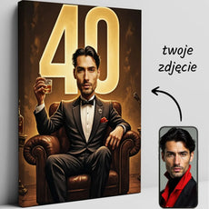 Spersonalizowany portret urodzinowy na 40. urodziny w stylu Ojciec Chrzestny