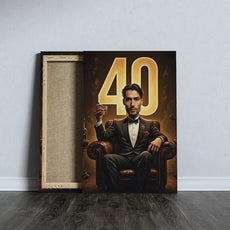 Canvas print przedstawiający mężczyznę w garniturze z numerem 40 do prezentu Ojciec Chrzestny
