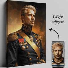 Personalizowany regalny portret na płótnie Generał Imperium