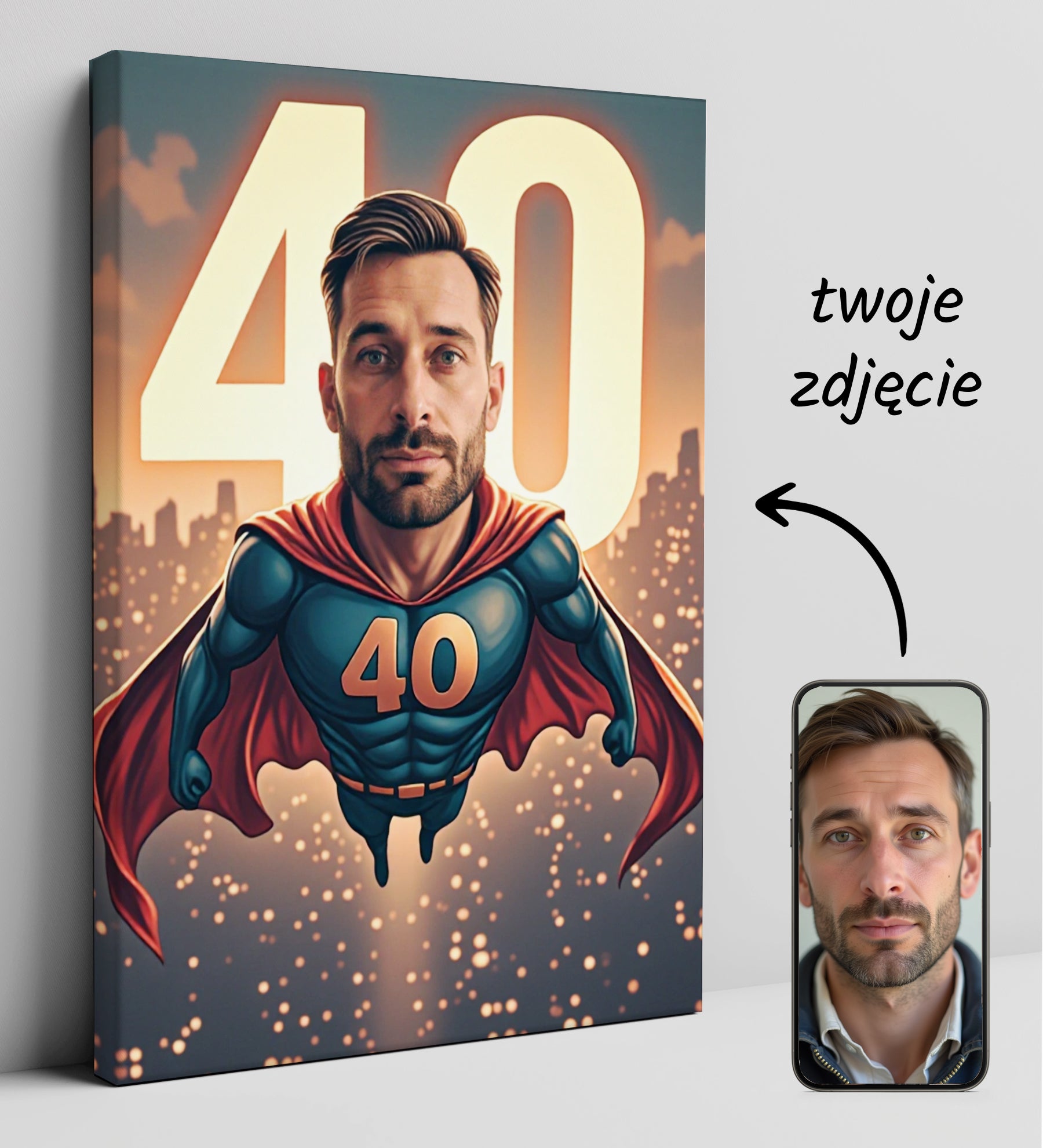 Karykatura superbohatera – portret ze zdjęcia