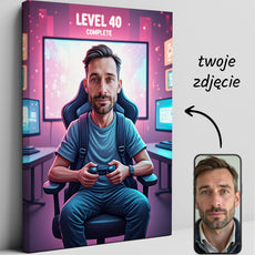 Karykatura ze zdjęcia – gracz Level 40 lub inny