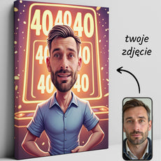 Karykatura ze zdjęcia – gracz kasynowy