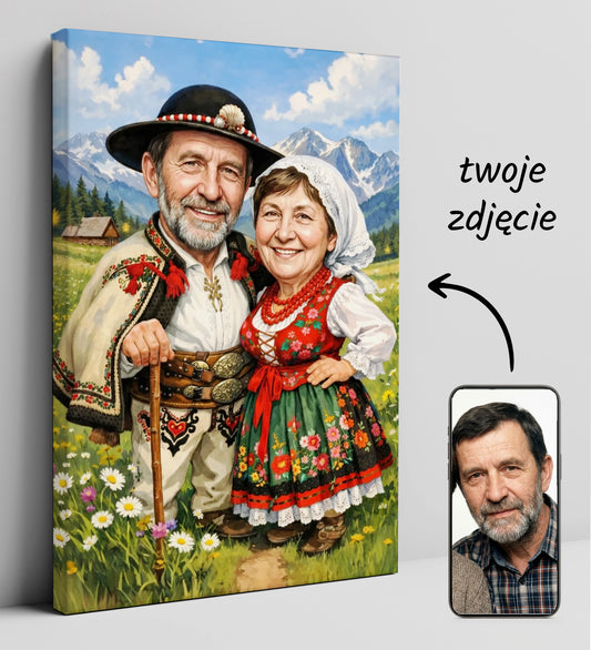 PORTRET GÓRALSKI – PARA W STROJACH LUDOWYCH