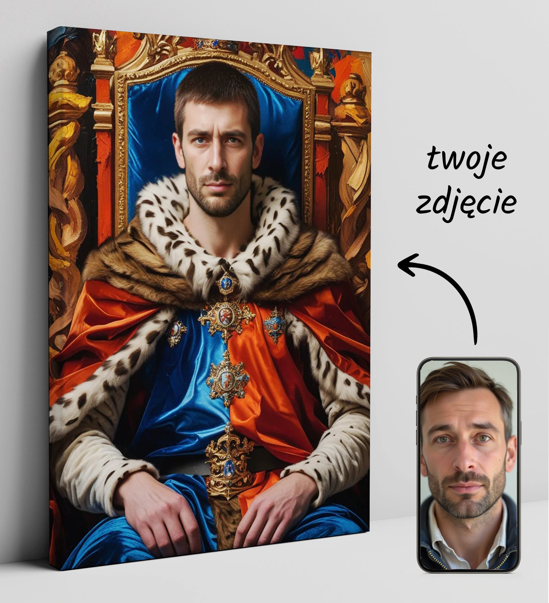 Królewski portret ze zdjęcia