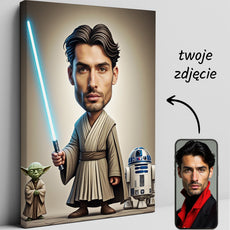 Pomysł na prezent dla fana Star Wars – karykatura Jedi