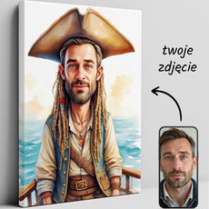 Karykatura Pirata – Personalizowany Portret z Twoją Twarzą