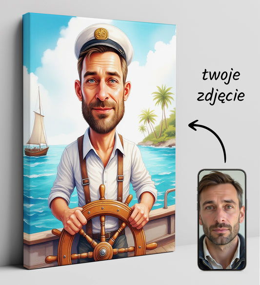 Karykatura marynarza ze zdjęcia